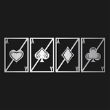 Minimalist Playing Card Metal Wall Art Set 41 × 58 cm / Black
