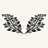 Refined Botanical Leaves Metal Wall Art Set 75 × 70 cm / Black