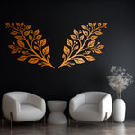 Refined Botanical Leaves Metal Wall Art Set 75 × 70 cm / Black