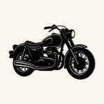 Retro Motorcycle Metal Wall Art 80 × 51 cm / Black