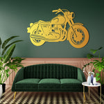 Retro Motorcycle Metal Wall Art 80 × 51 cm / Black
