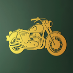 Retro Motorcycle Metal Wall Art 80 × 51 cm / Black