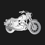 Retro Motorcycle Metal Wall Art 80 × 51 cm / Black