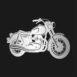 Retro Motorcycle Metal Wall Art 80 × 51 cm / Black