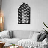 Mihrab Patterned Islamic Metal Art 72 x 45 cm / Gold