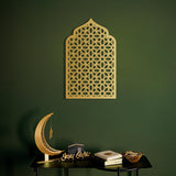 Mihrab Patterned Islamic Metal Art 72 x 45 cm / Gold