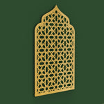 Mihrab Patterned Islamic Metal Art 72 x 45 cm / Gold