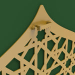 Mihrab Patterned Islamic Metal Art 72 x 45 cm / Gold