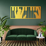 Modern Piano Keys Metal Wall Art 85 × 35 cm / Black