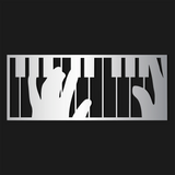 Modern Piano Keys Metal Wall Art 85 × 35 cm / Black