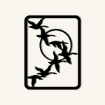 Contemporary Flying Geese Metal Wall Art 62 × 82 cm / Black