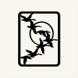 Contemporary Flying Geese Metal Wall Art 62 × 82 cm / Black