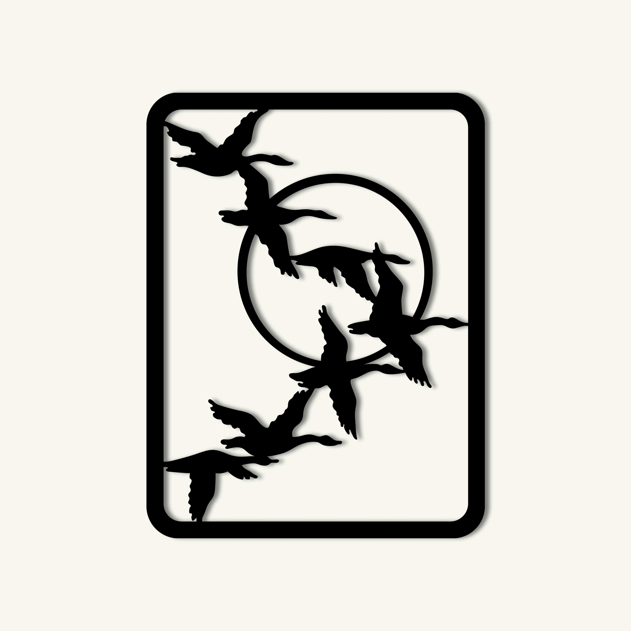 Contemporary Flying Geese Metal Wall Art 62 × 82 cm / Black