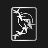 Contemporary Flying Geese Metal Wall Art 62 × 82 cm / Black