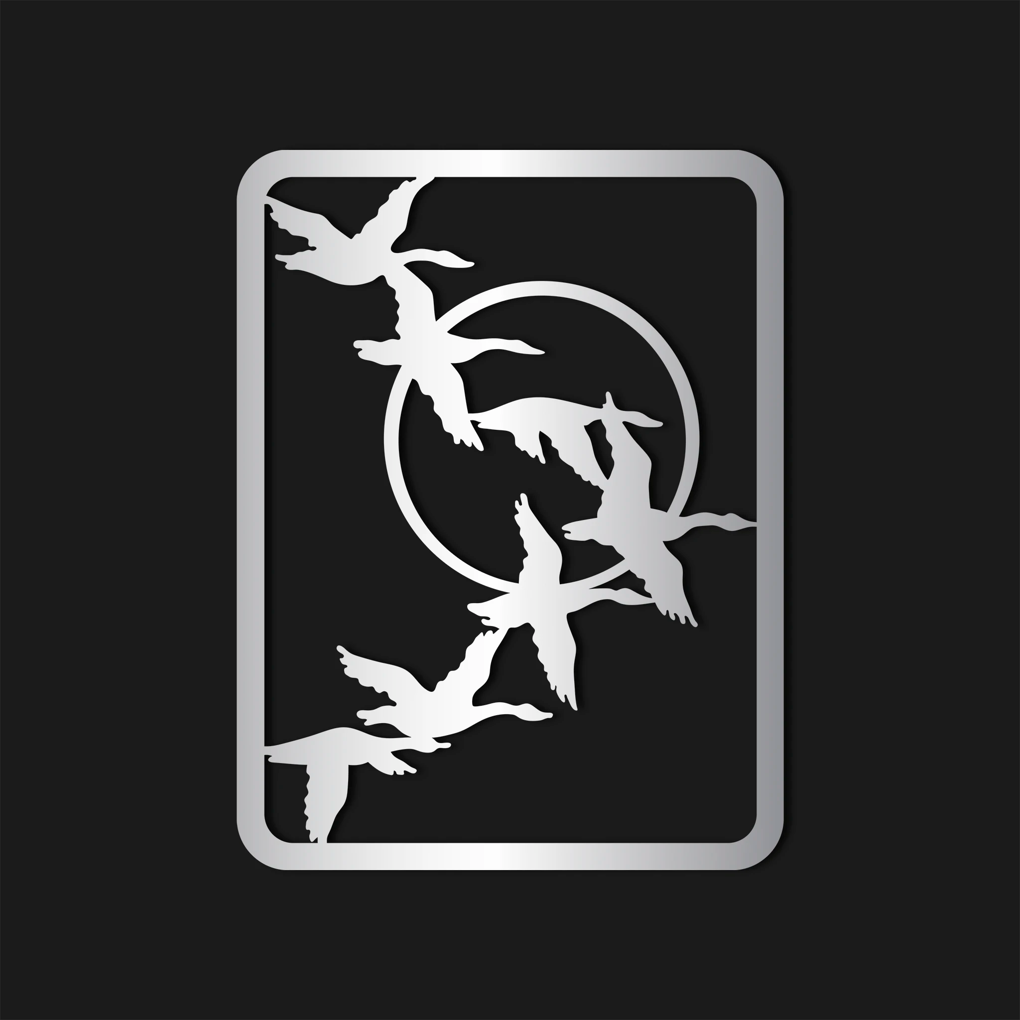Contemporary Flying Geese Metal Wall Art 62 × 82 cm / Black