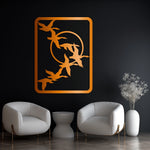 Contemporary Flying Geese Metal Wall Art 62 × 82 cm / Black