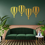 Playful Hot Air Balloon Metal Wall Art 80 × 37 cm / Black