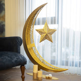 3D Metal Crescent Moon Islamic Decor 110 cm / Gold