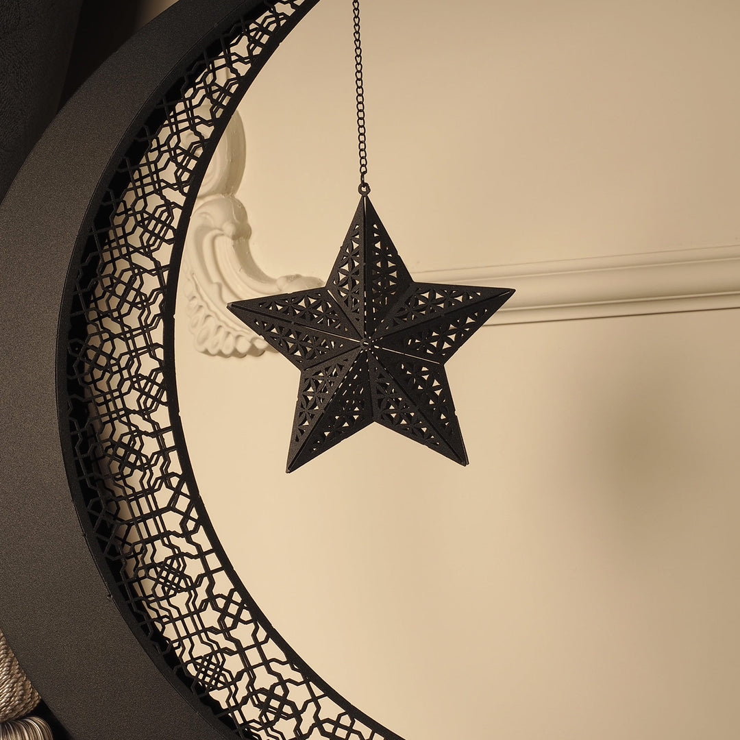3D Metal Crescent Moon Islamic Decor 110 cm / Gold