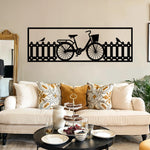 Retro Bicycle Metal Wall Art 92 × 30 cm / Black