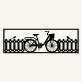 Retro Bicycle Metal Wall Art 92 × 30 cm / Black