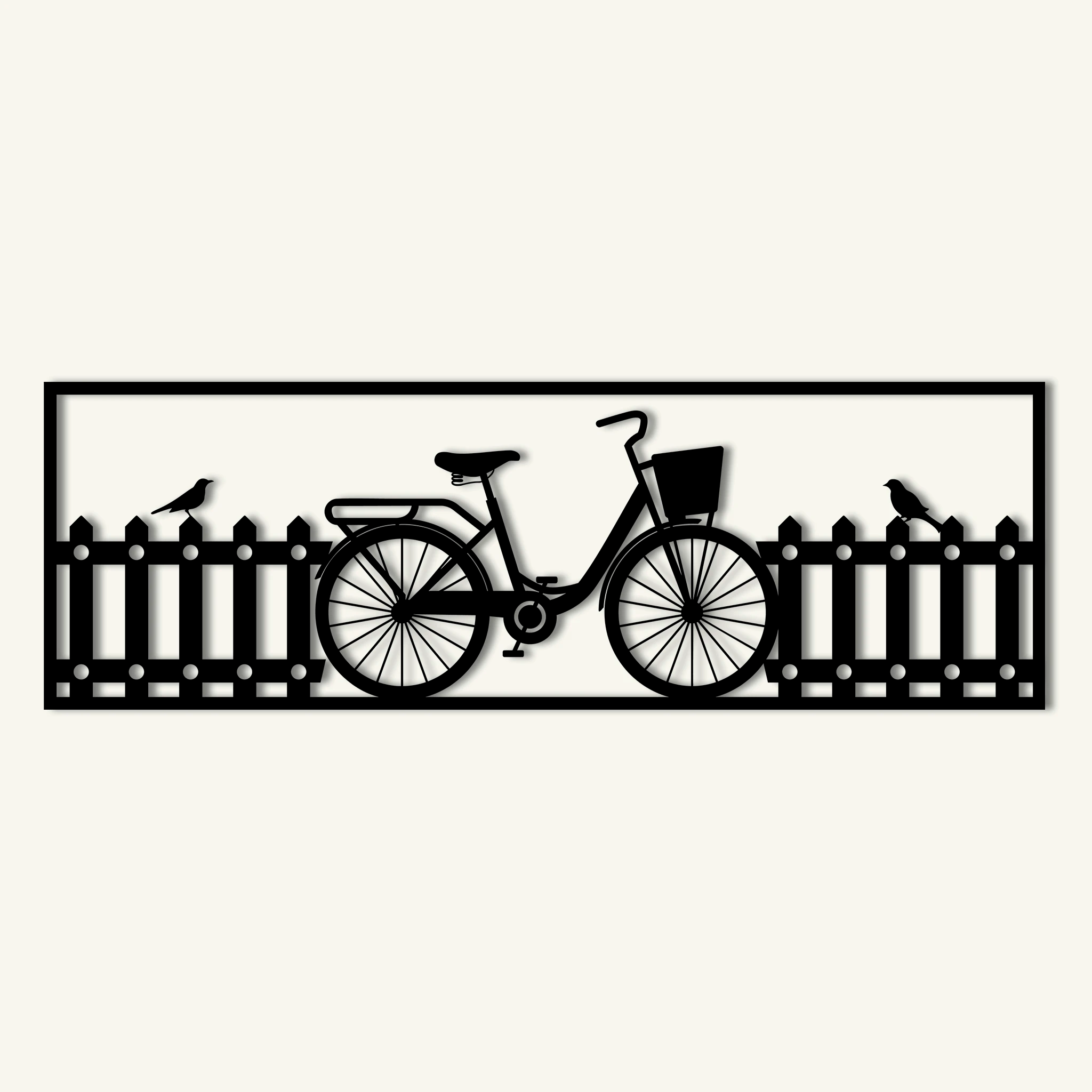 Retro Bicycle Metal Wall Art 92 × 30 cm / Black