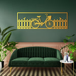 Retro Bicycle Metal Wall Art 92 × 30 cm / Black