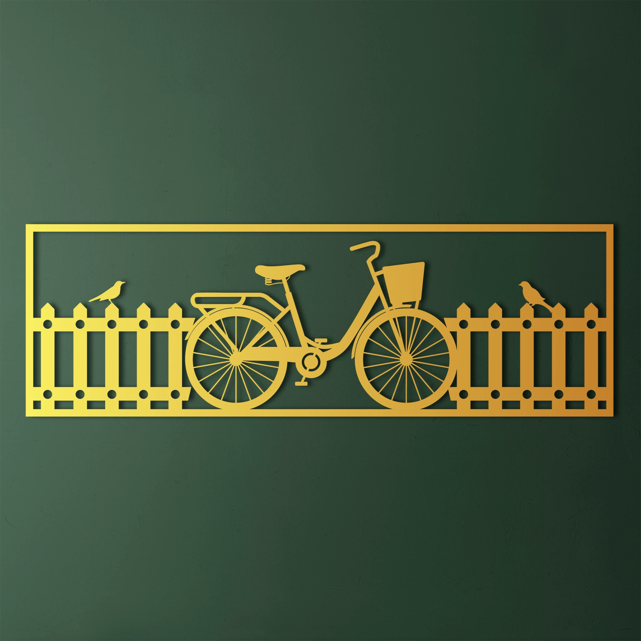 Retro Bicycle Metal Wall Art 92 × 30 cm / Black