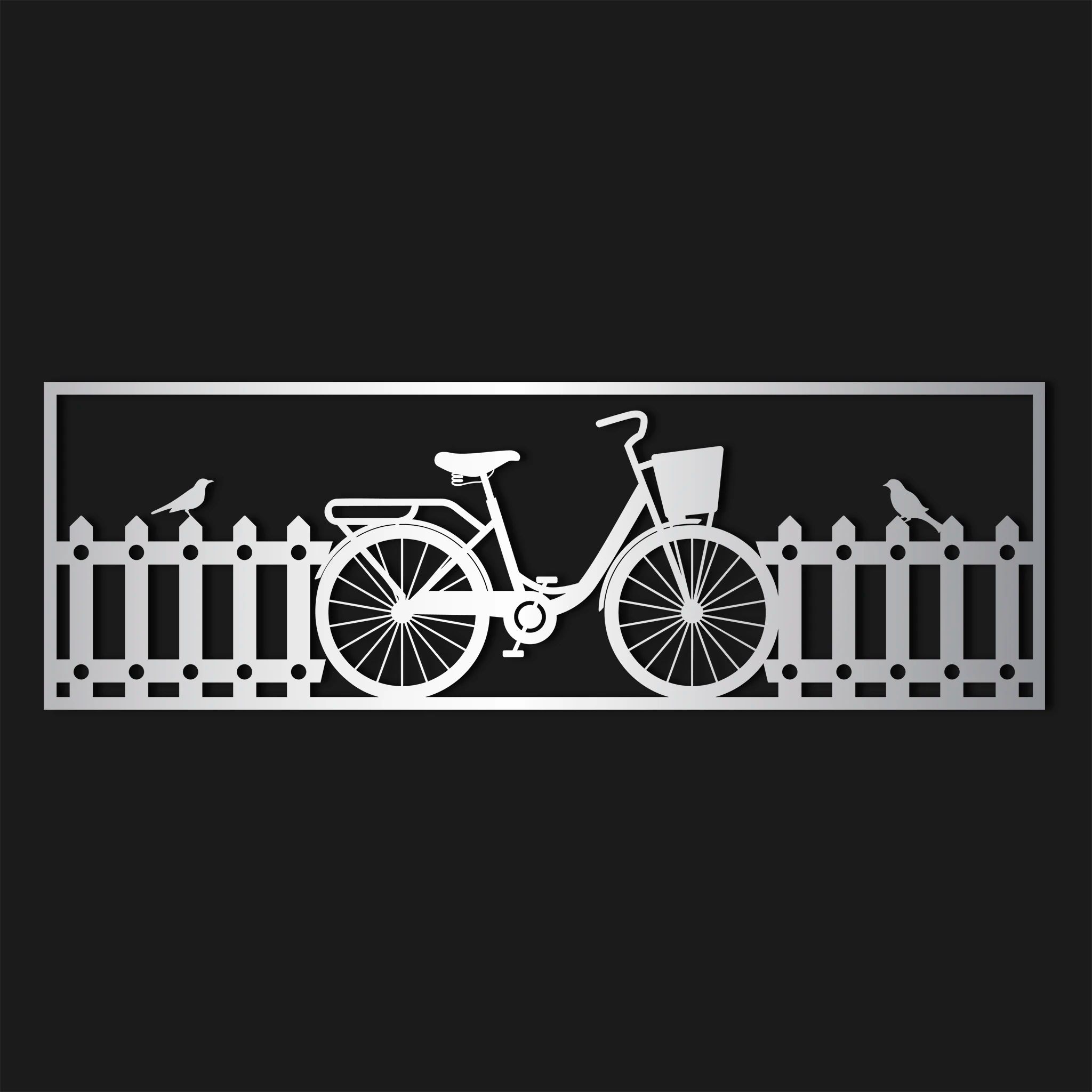 Retro Bicycle Metal Wall Art 92 × 30 cm / Black