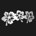 Elegant Hibiscus Floral Metal Wall Art Set 85 × 40 cm / Black