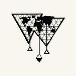 Minimalist World Map Metal Wall Art 66 × 60 cm / Black