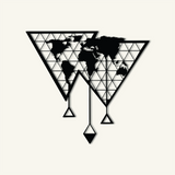 Minimalist World Map Metal Wall Art 66 × 60 cm / Black