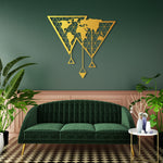Minimalist World Map Metal Wall Art 66 × 60 cm / Black