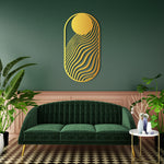 Modern Abstract Wave Metal Wall Art 39 × 75 cm / Black