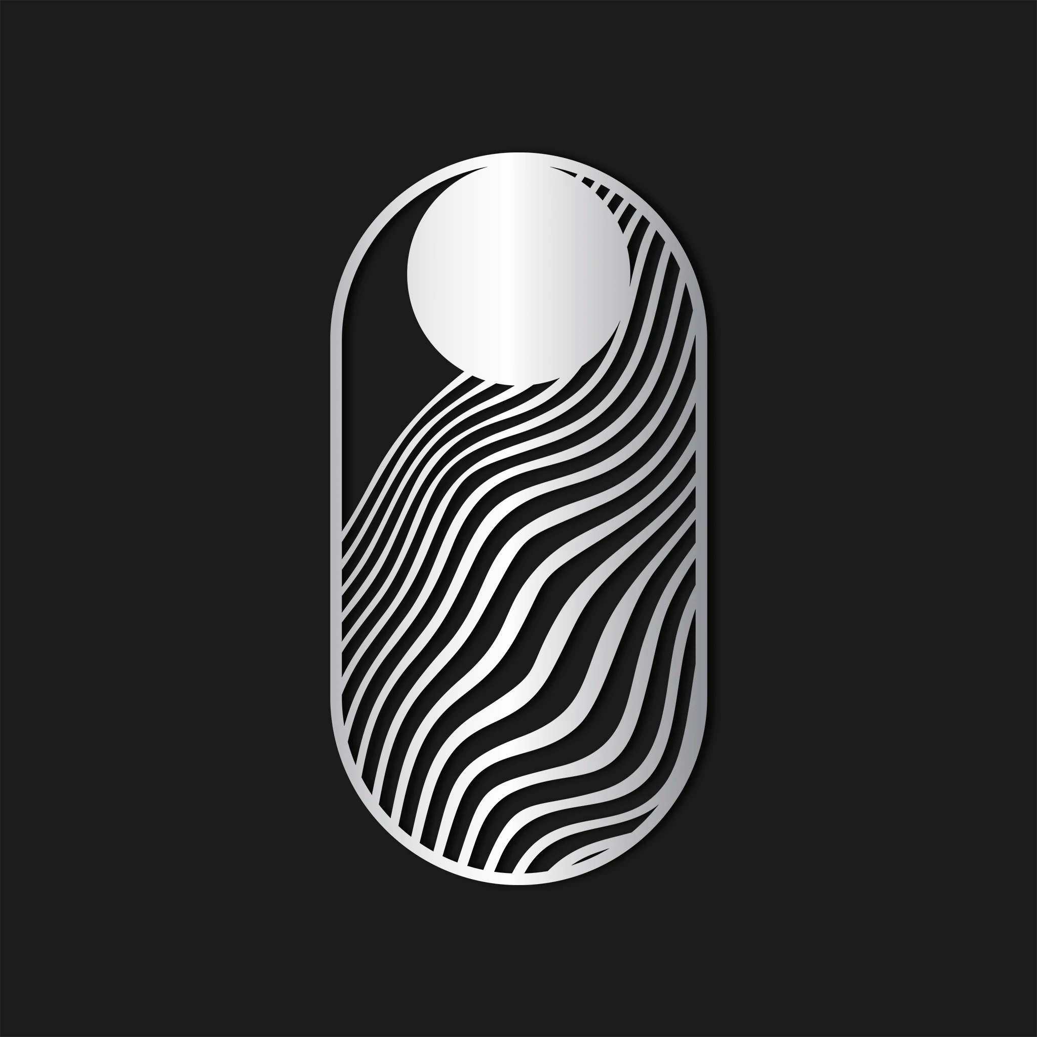 Modern Abstract Wave Metal Wall Art 39 × 75 cm / Black