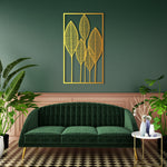 Sculptural Leaf Pattern Metal Wall Art 39 × 69 cm / Black