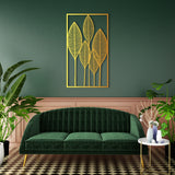 Sculptural Leaf Pattern Metal Wall Art 39 × 69 cm / Black