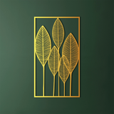 Sculptural Leaf Pattern Metal Wall Art 39 × 69 cm / Black