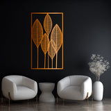 Sculptural Leaf Pattern Metal Wall Art 39 × 69 cm / Black