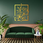 Refined Lily Floral Metal Wall Art 54 × 62 cm / Black