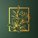 Refined Lily Floral Metal Wall Art 54 × 62 cm / Black