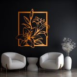 Refined Lily Floral Metal Wall Art 54 × 62 cm / Black