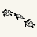 Modern Sea Turtle Metal Wall Art Set 60 × 50 cm / Black
