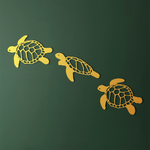 Modern Sea Turtle Metal Wall Art Set 60 × 50 cm / Black