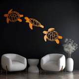 Modern Sea Turtle Metal Wall Art Set 60 × 50 cm / Black