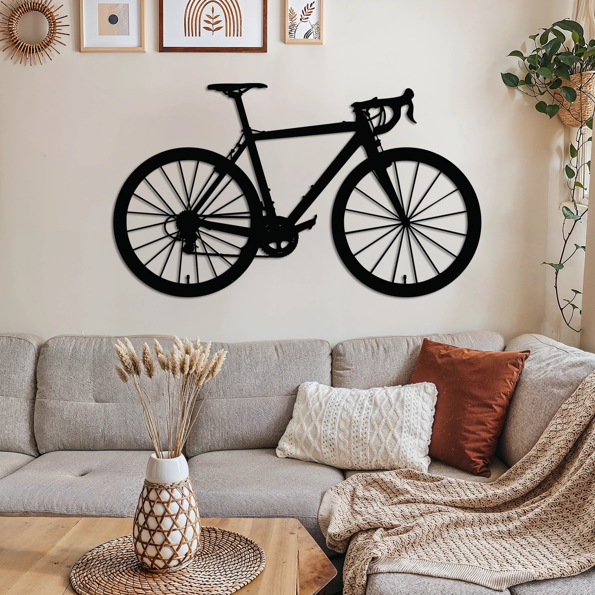 Sporty Bicycle Metal Wall Art 67 × 39 cm / Black