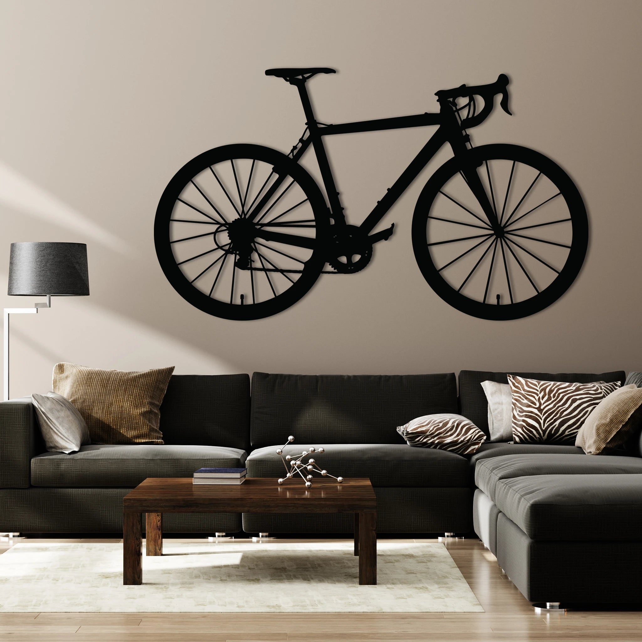 Sporty Bicycle Metal Wall Art 67 × 39 cm / Black