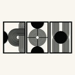 Minimalist Geometric Metal Wall Art Set 49 × 69 cm / Black