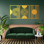 Minimalist Geometric Metal Wall Art Set 49 × 69 cm / Black