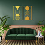Contemporary Geometric Metal Wall Art Set 45 × 70 cm / Black